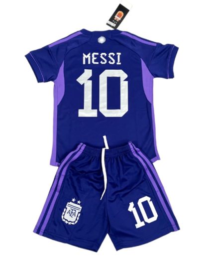 Argentinien Messi 10 Auswärtstrikot Kit Kinder 2022 2023