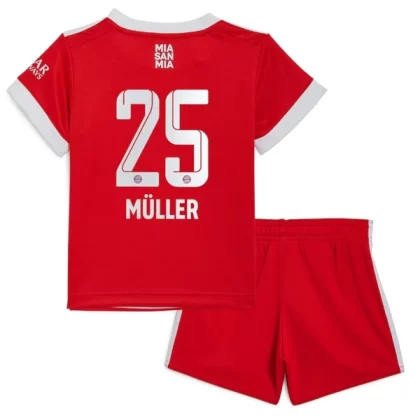 Günstige FC Bayern München Thomas Müller 25 Kinder Heim Trikotsatz 2022-23