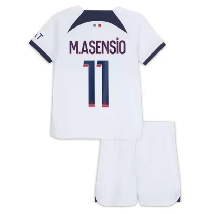 Günstige Paris Saint Germain PSG M.Asensio 11 Kinder Auswärts Trikotsatz 2023/24