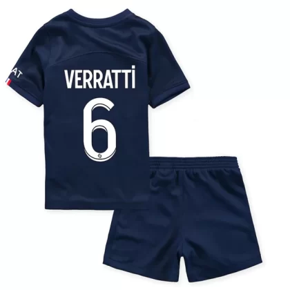 Günstige Paris Saint Germain PSG Marco Verratti 6 Kinder Heim Trikotsatz 2022-23