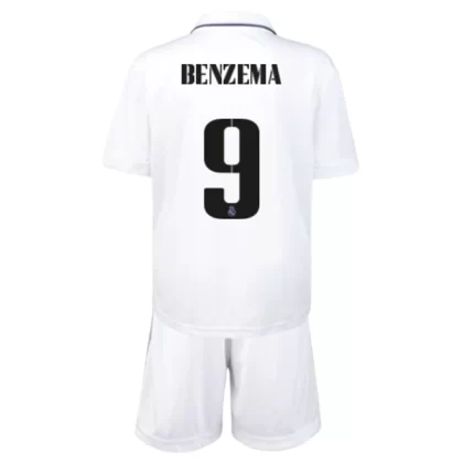 Günstige Real Madrid Karim Benzema 9 Kinder Heim Trikotsatz 2022-23