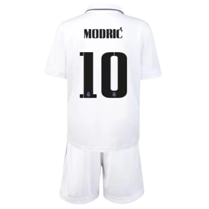 Günstige Real Madrid Luka Modrić 10 Kinder Heim Trikotsatz 2022-23