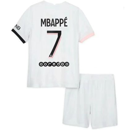 Paris Saint Germain PSG Kylian Mbappé 7 Auswärtstrikot Kit Kinder 2021-22