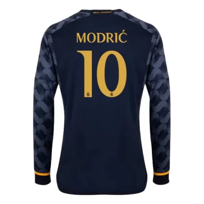 Real Madrid  Fußballtrikots 2023-24 Luka Modrić 10 Langarm Auswärtstrikot