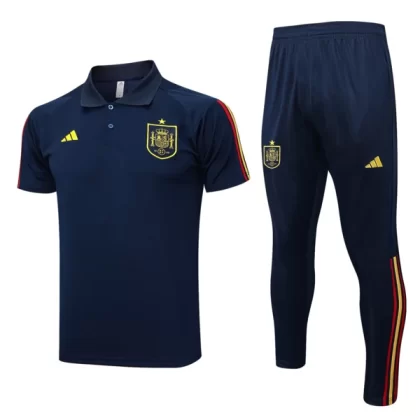 Spanien Trainings Poloshirt Anzüge Anzüge 2023-24 – Blau