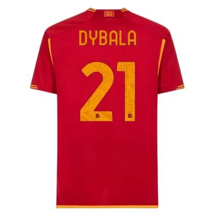 AS Roma Fußballtrikots 2023-24 Paulo Dybala 21 Heimtrikot