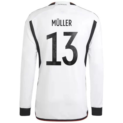 Deutschland Fußballtrikots Thomas Müller 13 World Cup Heimtrikot Langarm 2022