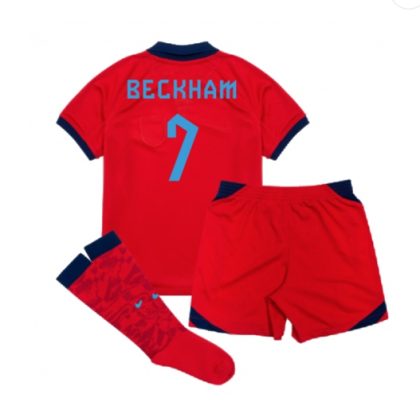 England Beckham 7 Auswärtstrikot Kit Kinder 2022