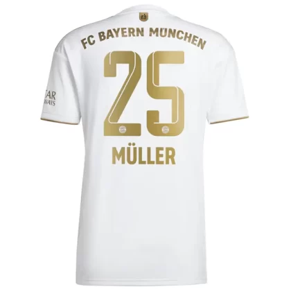 FC Bayern München Fußballtrikots 2022-23 Thomas Müller 25 Auswärtstrikot