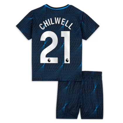 Günstige Chelsea Chilwell 21 Kinder Auswärts Trikotsatz 2023/24