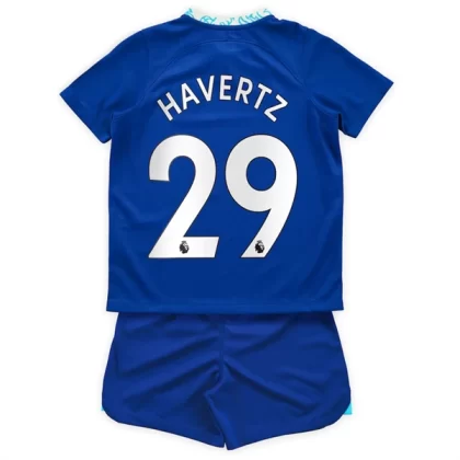 Günstige Chelsea Kai Havertz 29 Kinder Heim Trikotsatz 2022-23