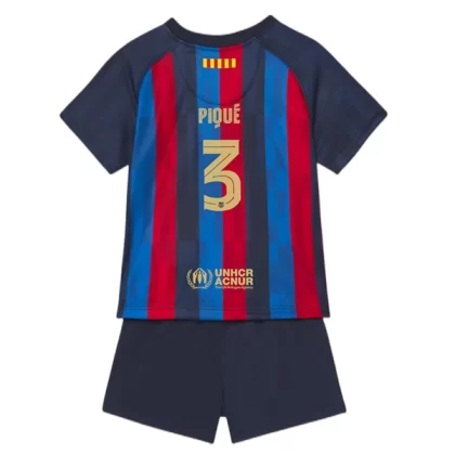 Günstige FC Barcelona Gerard Piqué 3 Kinder Heim Trikotsatz 2022-23