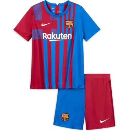 Günstige FC Barcelona Kinder Heim Trikotsatz 2021-22