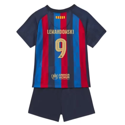 Günstige FC Barcelona Robert Lewandowski 9 Kinder Heim Trikotsatz 2022-23