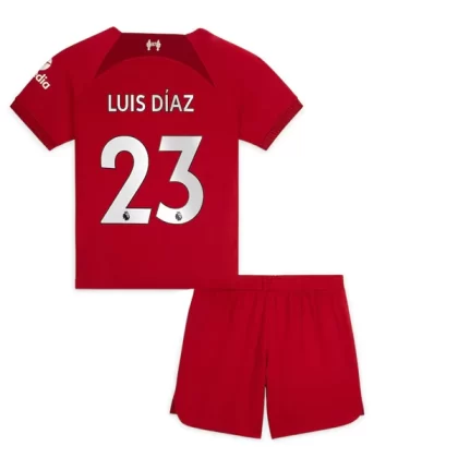 Günstige Liverpool Luis Diaz 23 Kinder Heim Trikotsatz 2022-23