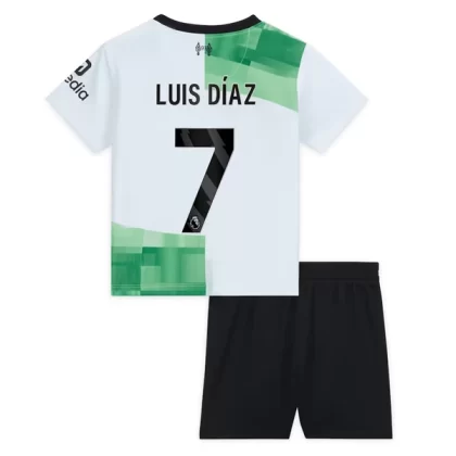 Günstige Liverpool Luis Diaz 7 Kinder Auswärts Trikotsatz 2023/24
