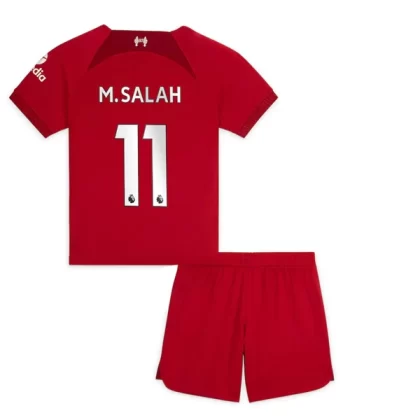 Günstige Liverpool M.Salah 11 Kinder Heim Trikotsatz 2022-23