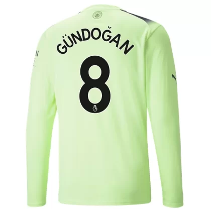 Günstige Manchester City İlkay Gündoğan 8 Langarm 3. Ausweichtrikot 2022-23