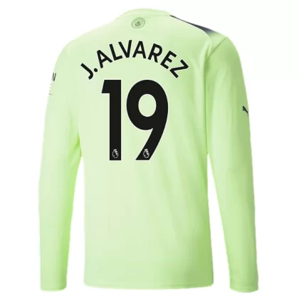 Günstige Manchester City J. Alvarez 19 Langarm 3. Ausweichtrikot 2022-23