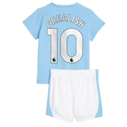 Günstige Manchester City Jack Grealish 10 Kinder Heim Trikotsatz 2023/24