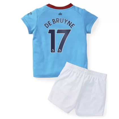 Günstige Manchester City Kevin De Bruyne 17 Kinder Heim Trikotsatz 2022-23