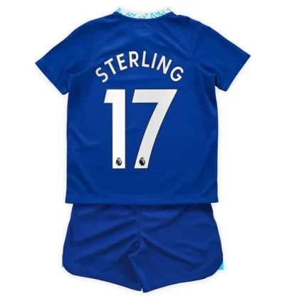 Günstige Manchester City Raheem Sterling 17 Kinder Heim Trikotsatz 2022-23