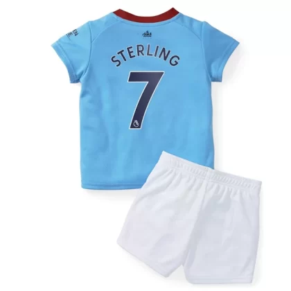 Günstige Manchester City Raheem Sterling 7 Kinder Heim Trikotsatz 2022-23