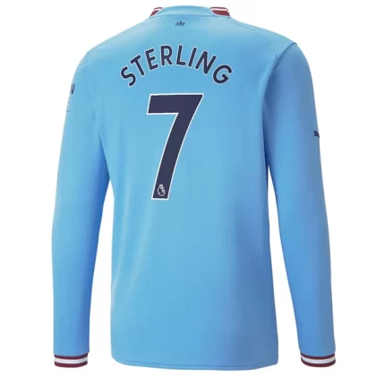 Günstige Manchester City Raheem Sterling 7 Langarm Heimtrikot 2022-23