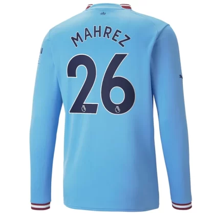 Günstige Manchester City Riyad Mahrez 26 Langarm Heimtrikot 2022-23