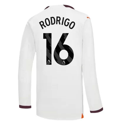 Günstige Manchester City Rodrigo 16 Langarm Auswärtstrikot 2023/24