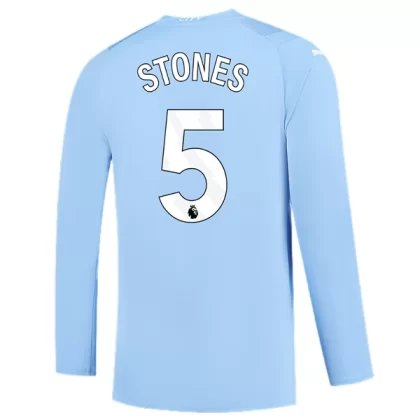 Günstige Manchester City Stones 5 Langarm Heimtrikot 2023/24
