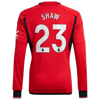 Günstige Manchester United Shaw 23 Langarm Heimtrikot 2023/24