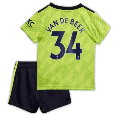 Günstige Manchester United Van De Beek 34 Kinder Ausweich Trikotsatz 2022-23