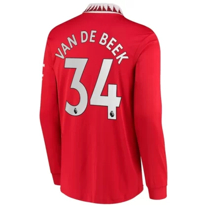 Günstige Manchester United Van De Beek 34 Langarm Heimtrikot 2022-23