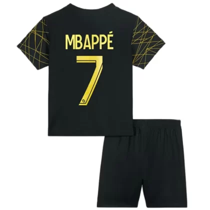 Günstige Paris Saint Germain PSG Kylian Mbappé 7 Fourth Kinder Heim Trikotsatz 2022-23