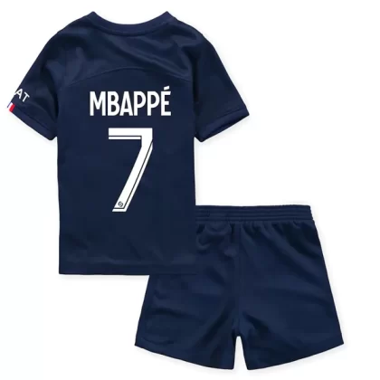 Günstige Paris Saint Germain PSG Kylian Mbappé 7 Kinder Heim Trikotsatz 2022-23