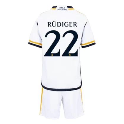 Günstige Real Madrid Antonio Rüdiger 22 Kinder Heim Trikotsatz 2023/24