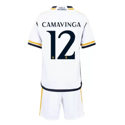 Günstige Real Madrid Camavinga 12 Kinder Heim Trikotsatz 2023/24