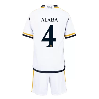 Günstige Real Madrid David Alaba 4 Kinder Heim Trikotsatz 2023/24