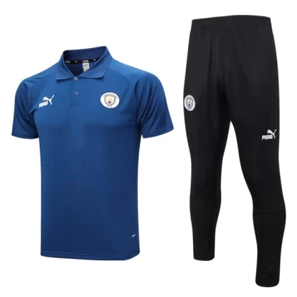 Manchester City Trainings Poloshirt Anzüge Anzüge 2023-24 – Blau